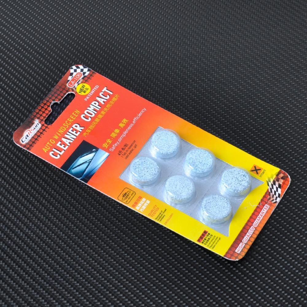 Adeeing 6 Pcs/Set Windshield Glass Washer Tablets Car Windshield Glass Cleaner Compact Effervescent Tablets Detergent r30