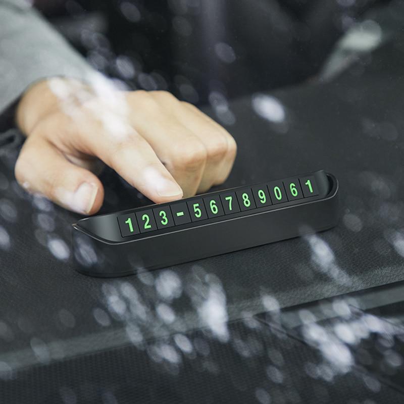 Car Styling Temporary Parking Card Car Luminous Parking Number Plate Car Accessories Phone Number Card Car Sticker