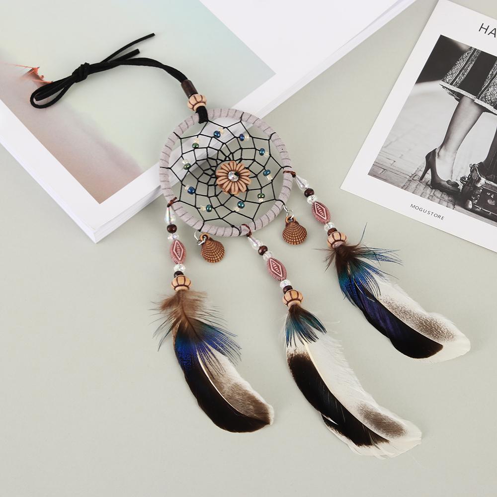 Car Pendant Handmade Dream Catcher Feather Hanging Car Rearview Mirror Ornament Auto Decoration Accessories