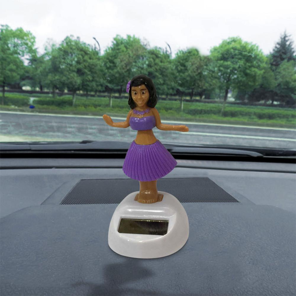Solar Dancing Hawaii girl Hula Shaking Head Toy Auto Interior Decompression Dashboard Decoration Car Ornaments Car Accessories 4