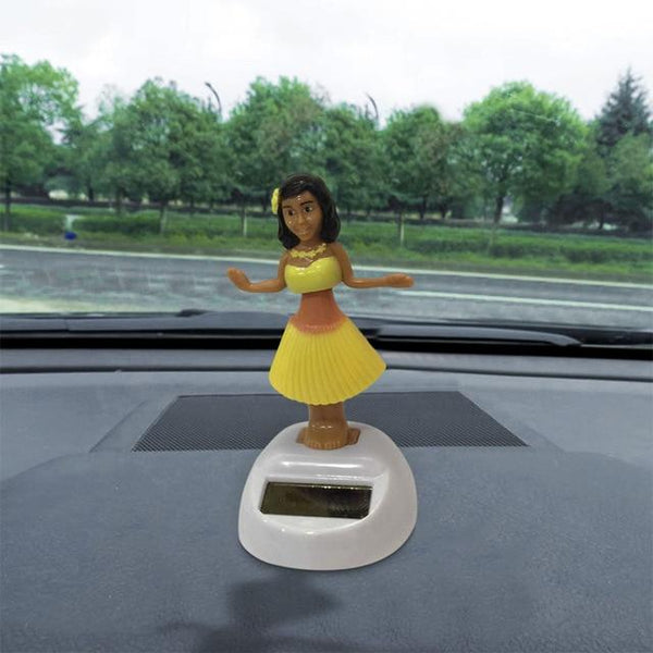 Solar Dancing Hawaii girl Hula Shaking Head Toy Auto Interior Decompression Dashboard Decoration Car Ornaments Car Accessories 4