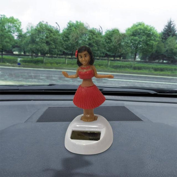Solar Dancing Hawaii girl Hula Shaking Head Toy Auto Interior Decompression Dashboard Decoration Car Ornaments Car Accessories 4