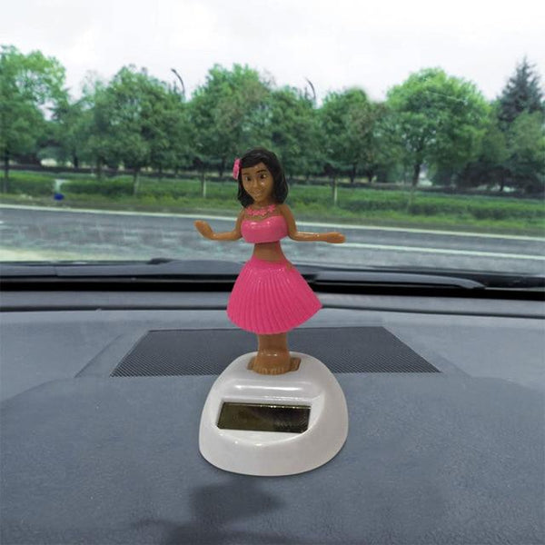 Solar Dancing Hawaii girl Hula Shaking Head Toy Auto Interior Decompression Dashboard Decoration Car Ornaments Car Accessories 4