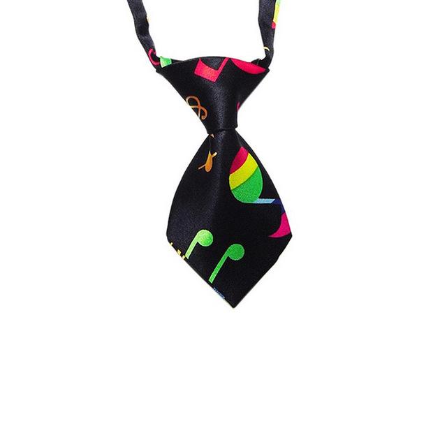Houkiper 1pc Portable Adjustable Polyester Note Print Decor Pet Cat Dog Puppy Tie Necktie Accessories Gift