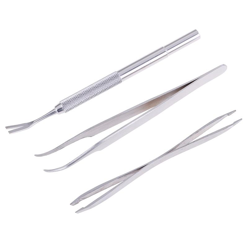 3Pcs Pet Cat Dog Tick Remover Tool Stainless steel Pet Fleas Lice Tweezers Clip Set New