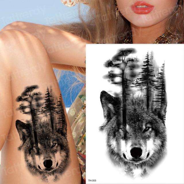 tattoo sleeve tattoo sticker men temporary tattoo wolf tatoo tiger cat swallow tattoos waterproof fake tatoo chest body art boys