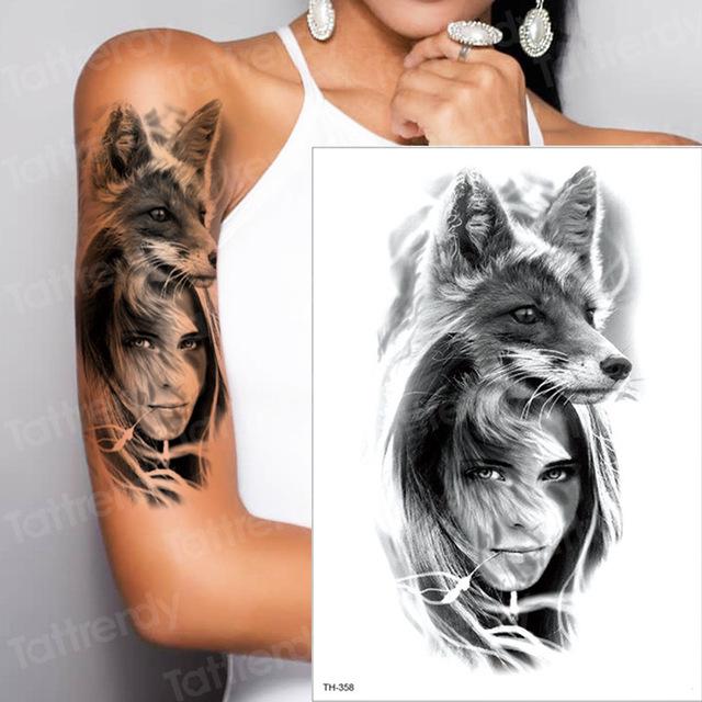 tattoo sleeve tattoo sticker men temporary tattoo wolf tatoo tiger cat swallow tattoos waterproof fake tatoo chest body art boys