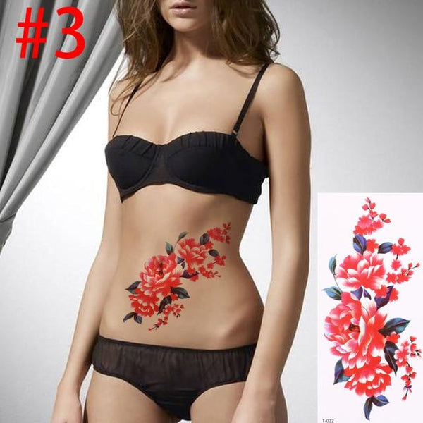 1PC New Women Removable Women Lady 3D Rose Flowers Waterproof Temporary Tattoo Stickers Beauty Body Art Easy Wear And Easy Clean