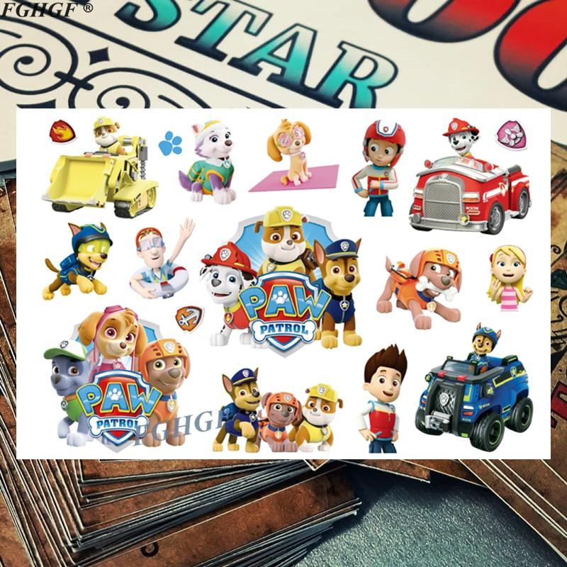 Kids 3d Cute Dog Agent Child Temporary Body Art Flash Tattoo Sticker 17*10cm Waterproof painless tattoo Free shipping