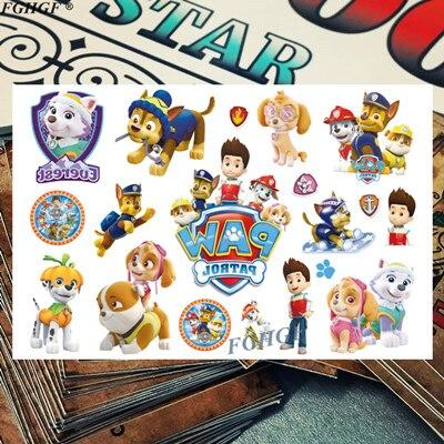 Kids 3d Cute Dog Agent Child Temporary Body Art Flash Tattoo Sticker 17*10cm Waterproof painless tattoo Free shipping