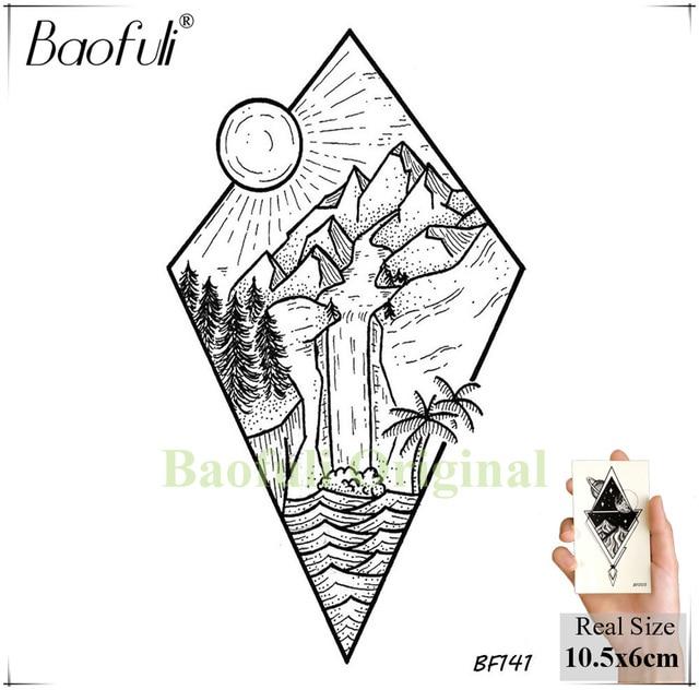 Galaxy Planets Mountain Men Temporary Tattoo Geometry King Lion Deer Waterproof Fake Tatoos Body Art Arms Legs Tattoo Stickers