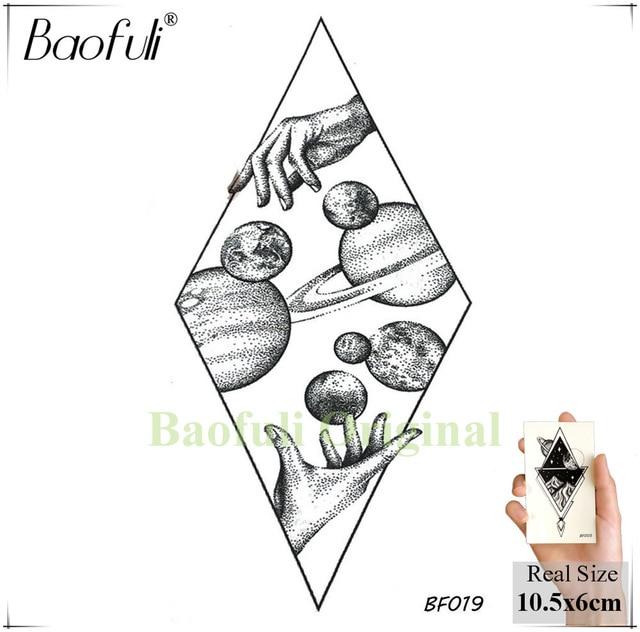 Galaxy Planets Mountain Men Temporary Tattoo Geometry King Lion Deer Waterproof Fake Tatoos Body Art Arms Legs Tattoo Stickers