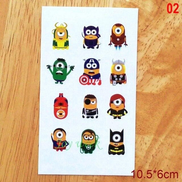 Waterproof Temporary Tattoo Sticker super men captain American cartoon tatto stickers flash tatoo fake tattoos for kids child 4
