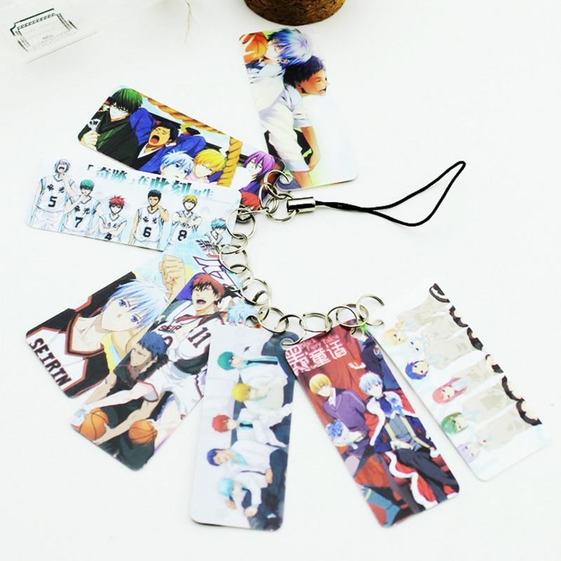 1pcs new creativity Cartoon Anime Kuroko no Basket Photo Pvc 8 Card String Pendant handset decoration figure toys