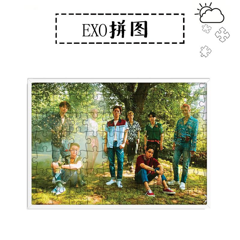 [MYKPOP]EXO THE WAR Puzzles 120pcs With a Photo Frame Desk Decoration KPOP Fans Collection SA18080608