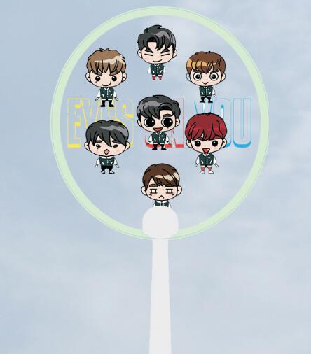 [MYPOP]GOT 7 EYES ON YOU Album Fan Transparent PVC Fan Fans Gifts SA18032716