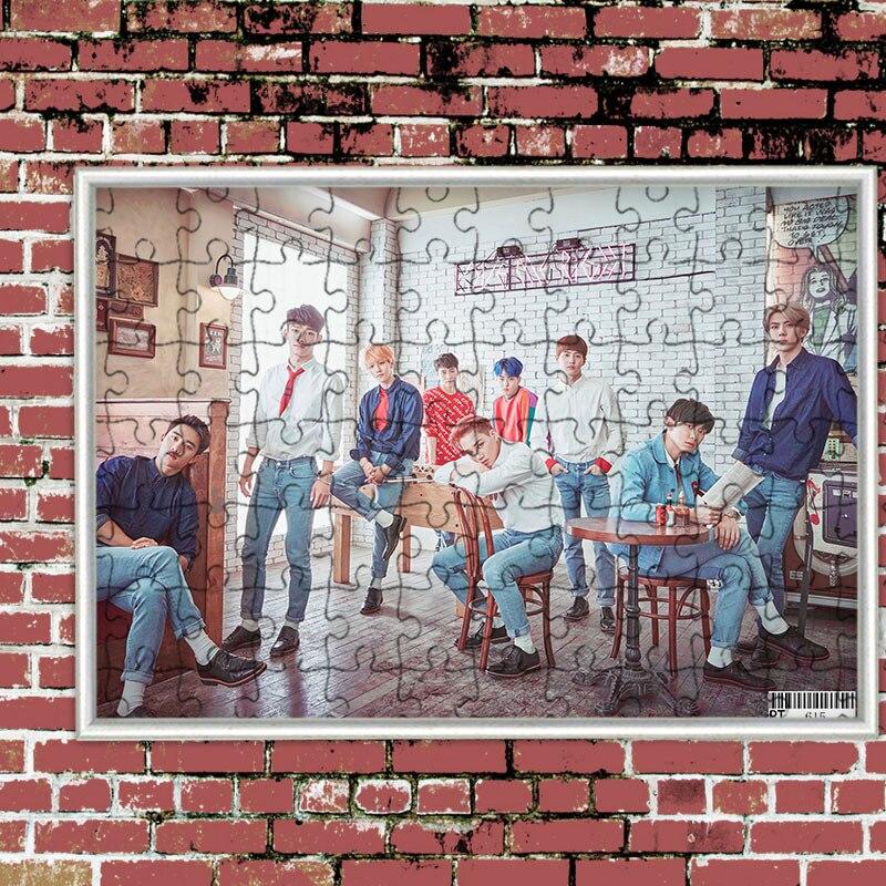 [MYKPOP]EXO LOVE ME RIGHT  Puzzles 120pcs With a Photo Frame Desk Decoration KPOP Fans Collection SA18080509