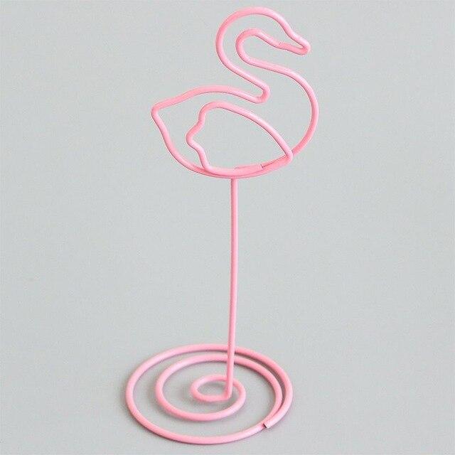 Heart-shaped Animals Unicorn Action Figure Printed Metal Flamingo Photo Clip Simple Office Desk Message Note Clip Decoration Toy