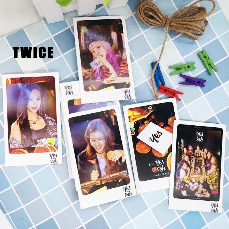 [MYKPOP]TWICE LOMO Cards 30pcs/set with Wood Clips and Hemp Rope Paper Photo Card KPOP Fans Collection SA18110406