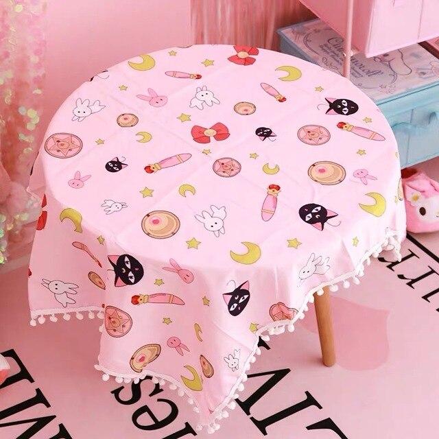 Cosplay Sailor Moon card captor sakura Action Figure Printed Polyester Usagi Cartoon Luna Cat photo Background Cloth Tablecloth