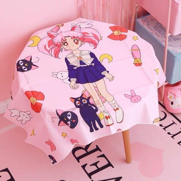 Cosplay Sailor Moon card captor sakura Action Figure Printed Polyester Usagi Cartoon Luna Cat photo Background Cloth Tablecloth