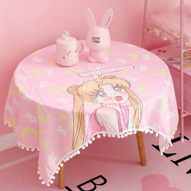 Cosplay Sailor Moon card captor sakura Action Figure Printed Polyester Usagi Cartoon Luna Cat photo Background Cloth Tablecloth