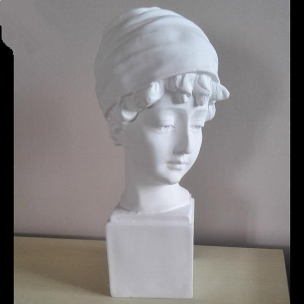 Mini Gypsum Bust English Girl Half-Length Photo Or Portrait Statue Colophony Crafts Collectible Home Decorations L1597