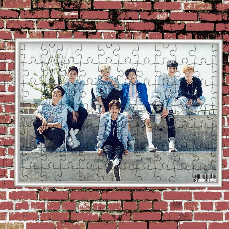 [MYKPOP]IKON WARM UP SINGLE Puzzles 120pcs With a Photo Frame Desk Decoration KPOP Fans Collection SA18080611