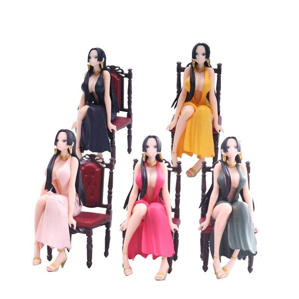 12cm One Piece Boa Hancock Sexy Big Chest Sofa Chair Photo Style Swimsuit Cheongsam BB Suit PVC Action Figure Collection Model