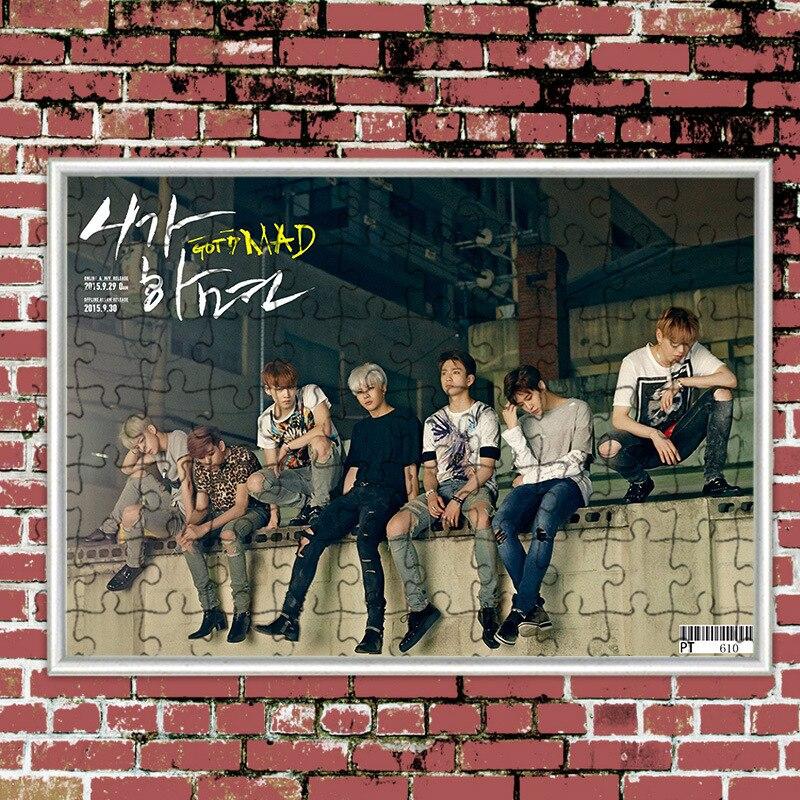 [MYKPOP]GOT7 MAD Puzzles 120pcs With a Photo Frame Desk Decoration KPOP Fans Collection SA18080615