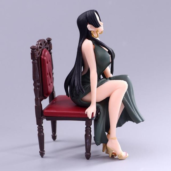 12cm One Piece Boa Hancock Sexy Big Chest Sofa Chair Photo Style Swimsuit Cheongsam BB Suit PVC Action Figure Collection Model