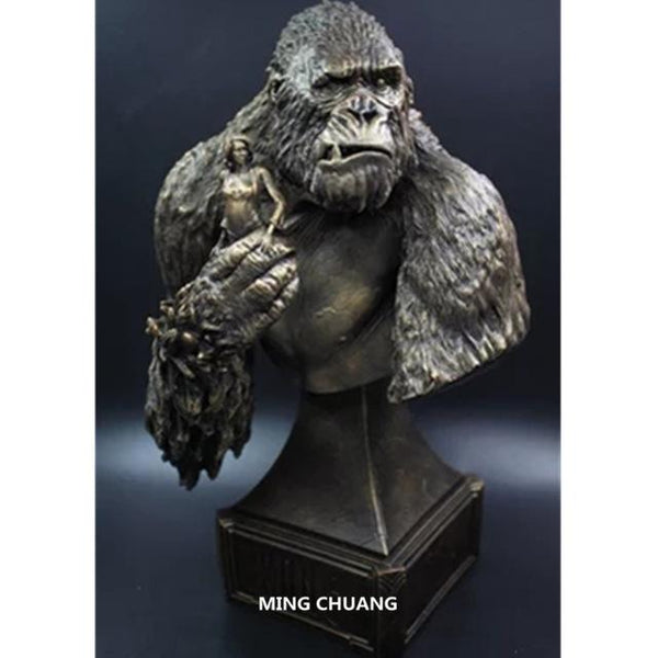 Statue King Kong And Anne Bust Jack Half-Length Photo Or Portrait  Imitation Copper  Action Figure Collectible Model Toy  D280