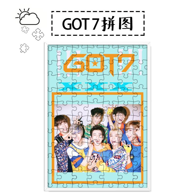 [MYKPOP]GOT7 Puzzles 120pcs With a Photo Frame Desk Decoration KPOP Fans Collection SA18080614