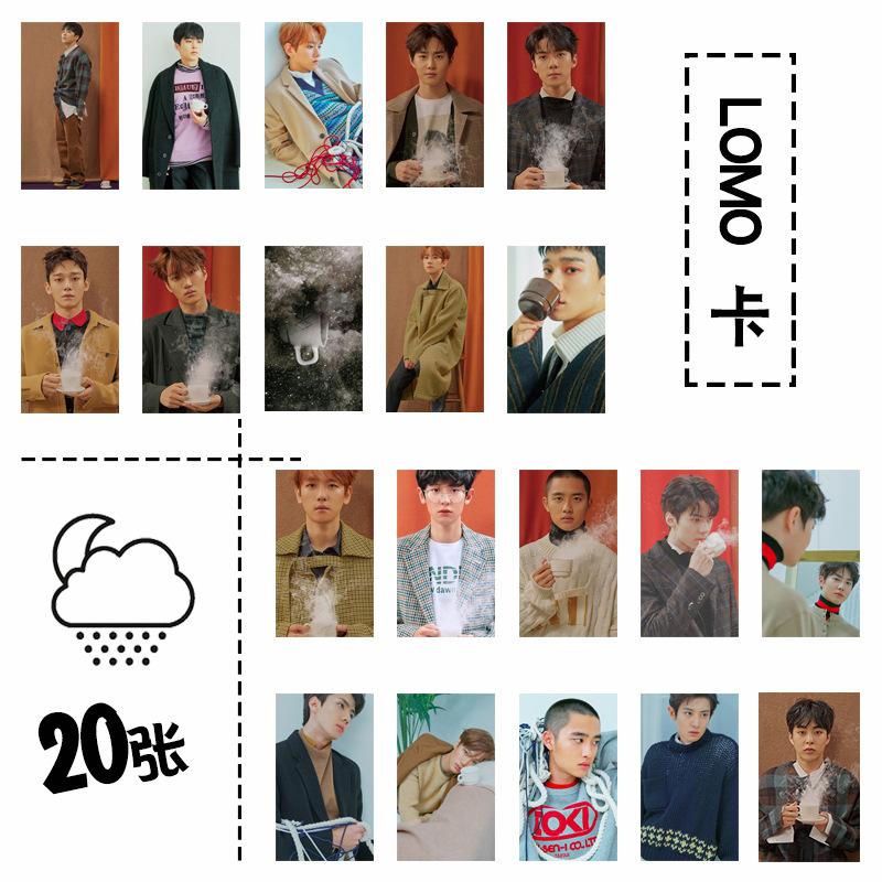 [MYKPOP]EXO LOMO Cards Set 20pcs/set Paper Photo Card UNIVERSE KPOP Fans Collection Tin Box Packing SA18082308