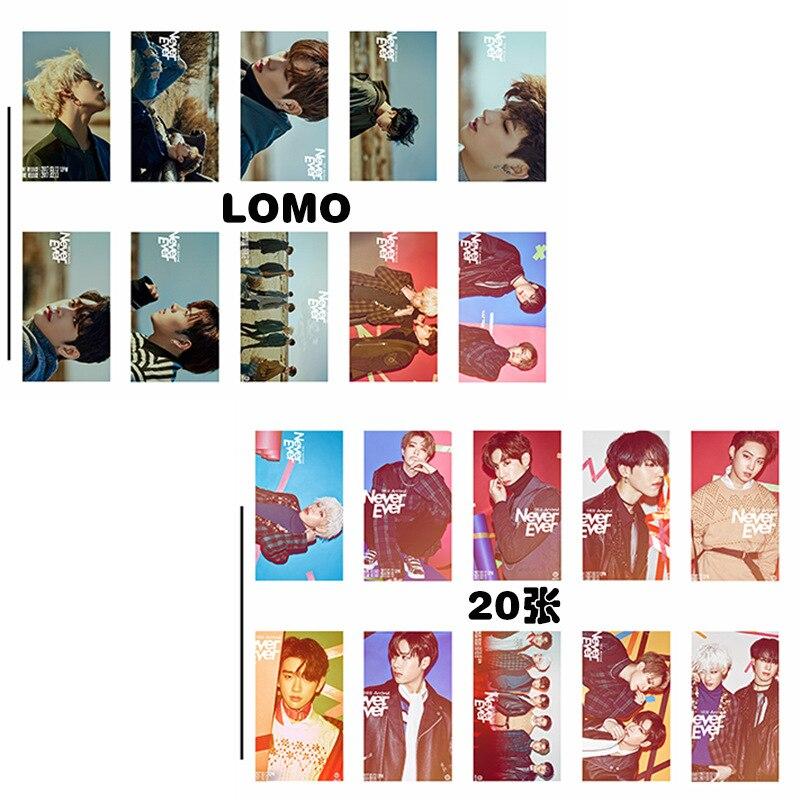 [MYKPOP]GOT7 LOMO Cards Set 20pcs/set Paper Photo Card NEVER EVER KPOP Fans Collection Tin Box Packing SA18082213