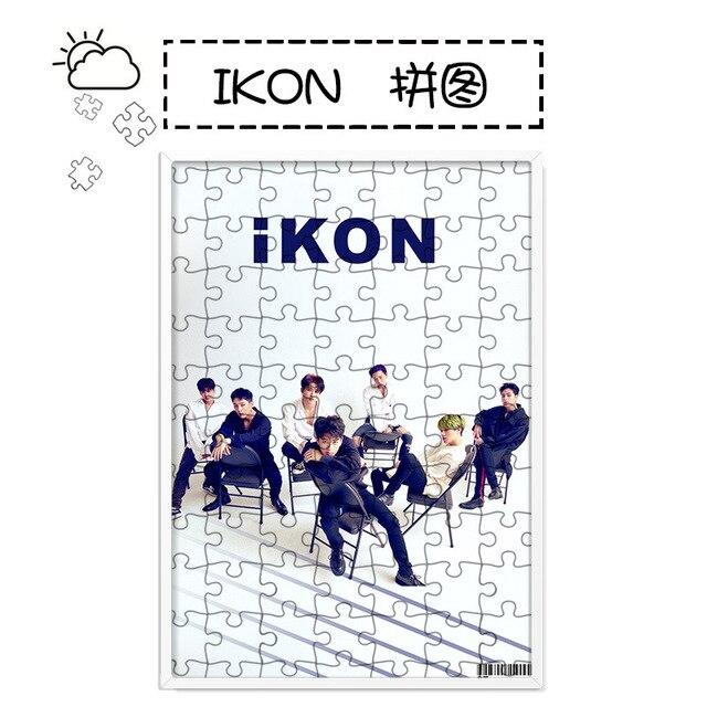 [MYKPOP]IKON Puzzles 120pcs With a Photo Frame Desk Decoration KPOP Fans Collection SA18082914
