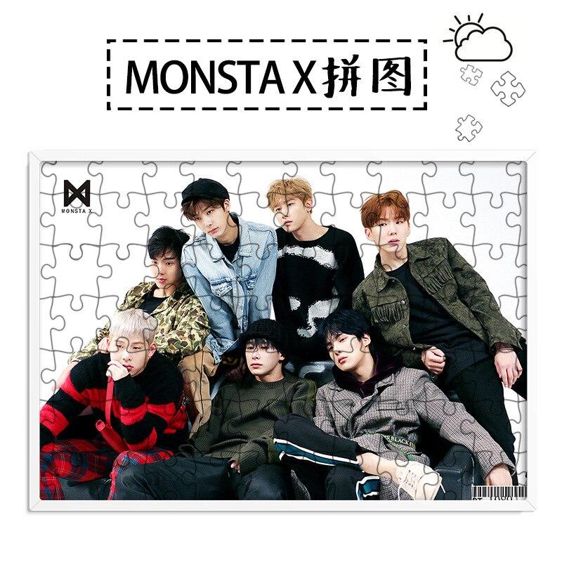 [MYKPOP]MONSTA X THE CODE Puzzles 120pcs With a Photo Frame Desk Decoration KPOP Fans Collection SA18080715