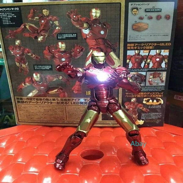 6"The Avengers #042 #052 Special Photo Yamaguchi With LED Light Iron Man Tony stark #036 #035 PVC Action Figure Toy BOX H107