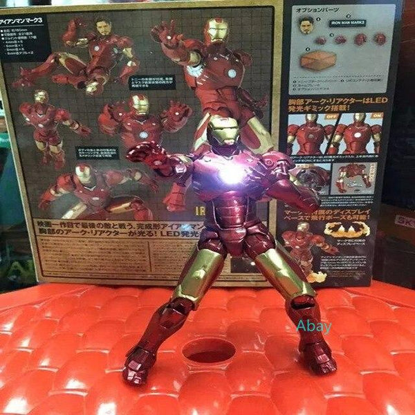 6"The Avengers #042 #052 Special Photo Yamaguchi With LED Light Iron Man Tony stark #036 #035 PVC Action Figure Toy BOX H107