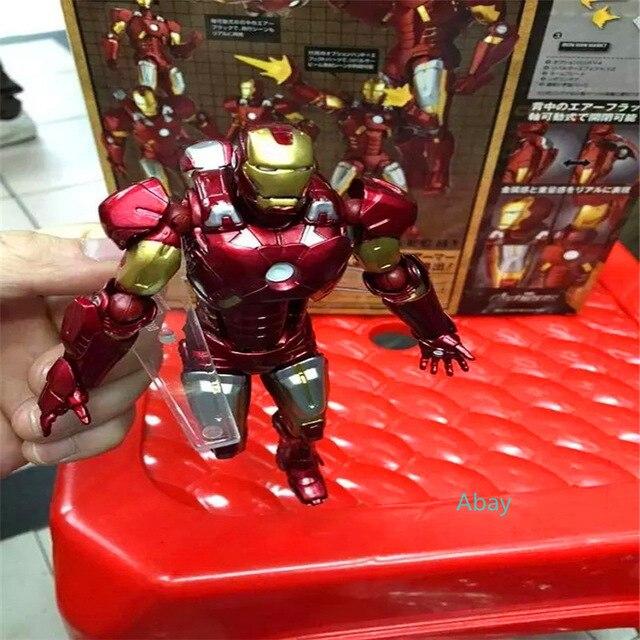 6"The Avengers #042 #052 Special Photo Yamaguchi With LED Light Iron Man Tony stark #036 #035 PVC Action Figure Toy BOX H107