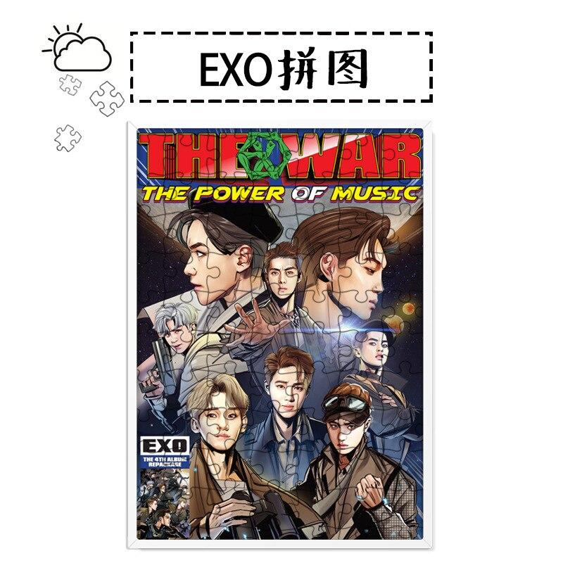 [MYKPOP]EXO THE WAR Puzzles 120pcs With a Photo Frame Desk Decoration KPOP Fans Collection SA18080712