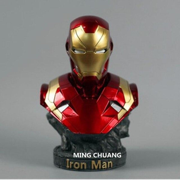 Avengers Infinity War Superhero Statue Iron Man Bust Black Panther Half-Length Photo Or Portrait Action Figure Toy BOX 18CM J609