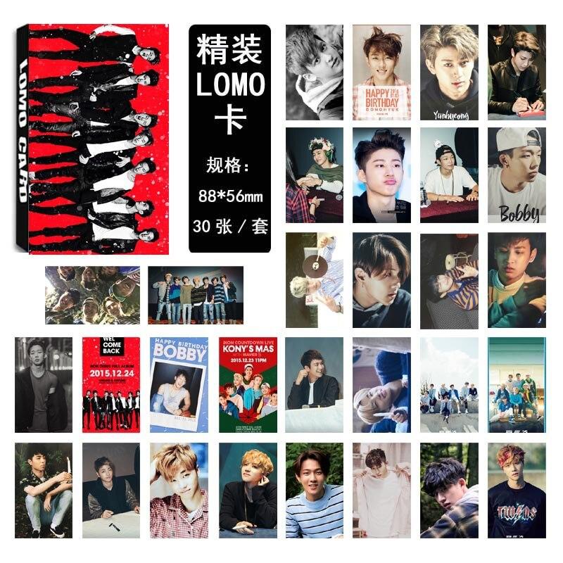 [MYKPOP] iKON LOMO Cards New Fashion K-POP Kim Han Bin Kim Jin Hwan Paper Photo Card HD Photocard SA18030401