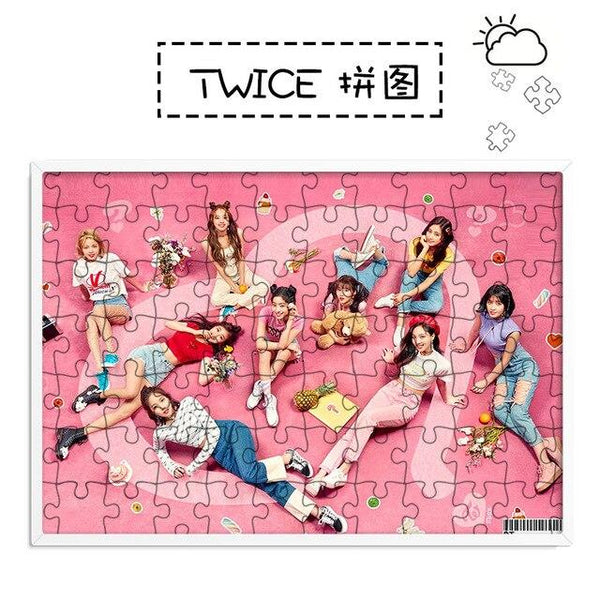 [MYKPOP]TWICE 5th Mini Album WHAT IS LOVE Puzzles 120pcs With a Photo Frame Desk Decoration KPOP Fans Collection SA18052105
