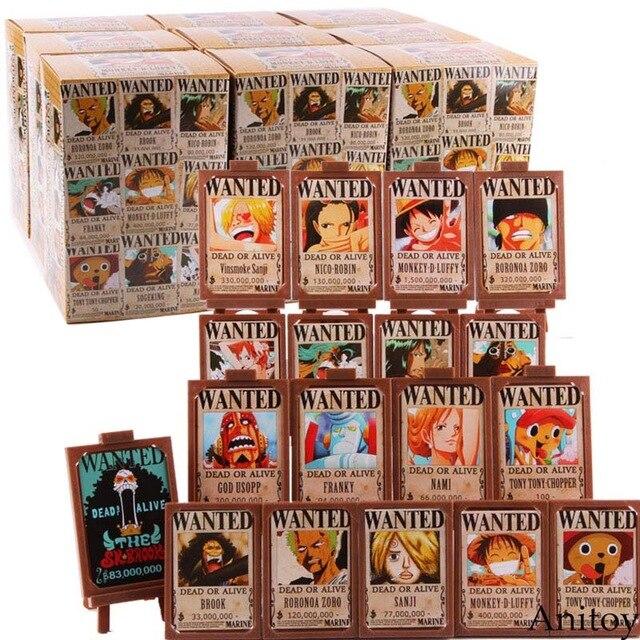 18pcs/set Hot Toy Anime One Piece Luffy Figure Nami Zoro Sanji Chopper Wanted Posters Photo Frame Action Collectible Toy