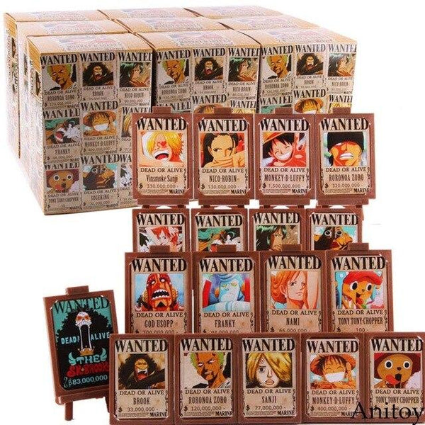 18pcs/set Hot Toy Anime One Piece Luffy Figure Nami Zoro Sanji Chopper Wanted Posters Photo Frame Action Collectible Toy
