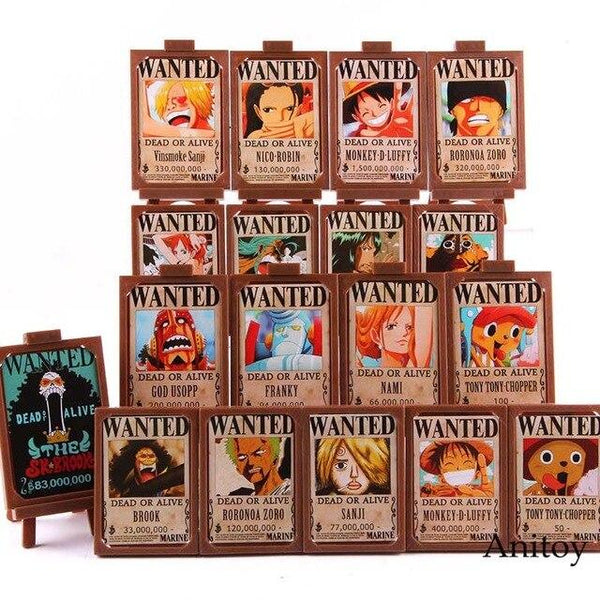 18pcs/set Hot Toy Anime One Piece Luffy Figure Nami Zoro Sanji Chopper Wanted Posters Photo Frame Action Collectible Toy