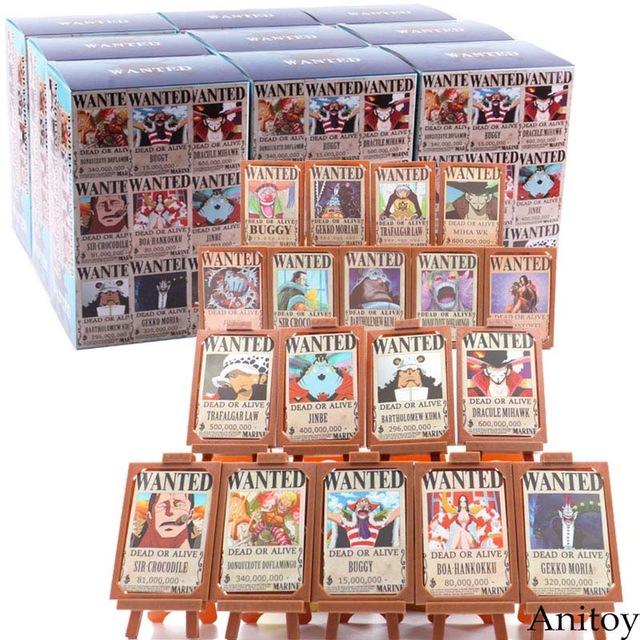 18pcs/set Hot Toy Anime One Piece Luffy Figure Nami Zoro Sanji Chopper Wanted Posters Photo Frame Action Collectible Toy