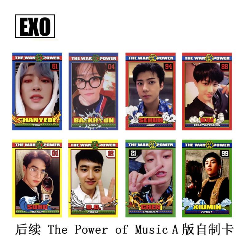 [MYKPOP]EXO THE POWER OF MUSIC A Album Photo Card K-POP New Fashion Paper Cards Photocard SA18030808