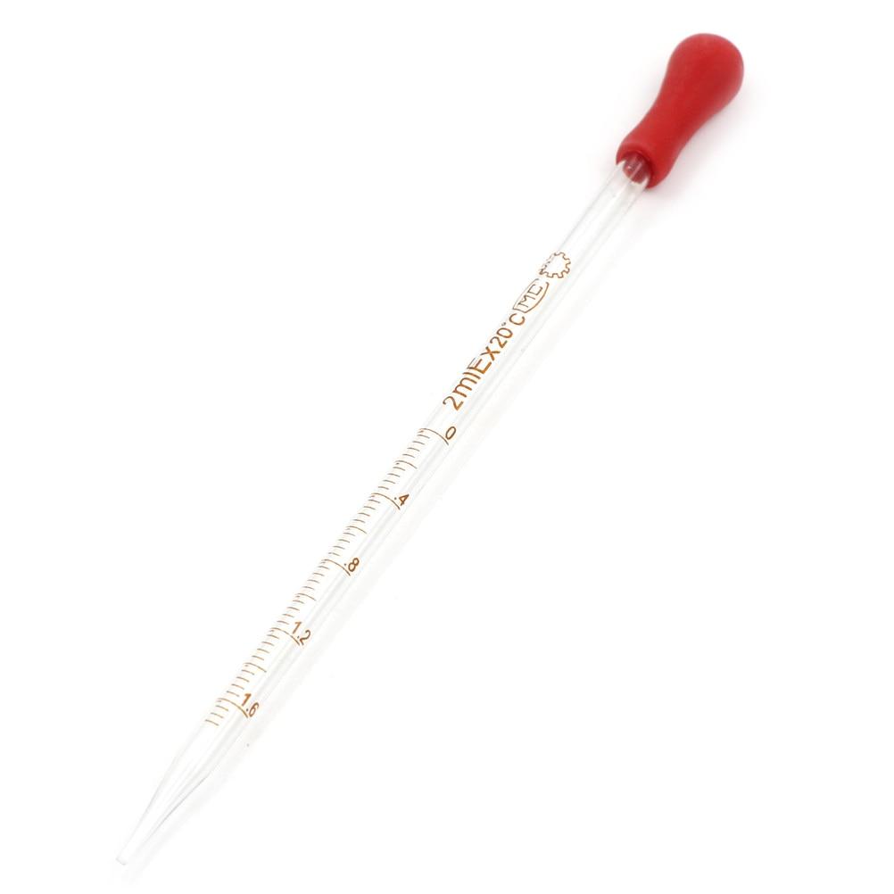 0.5ml/2ml/3ml Red Rubber Head Glass Dropper Glass Pipette Lab Dropper Pipet With Scale Line Transparent